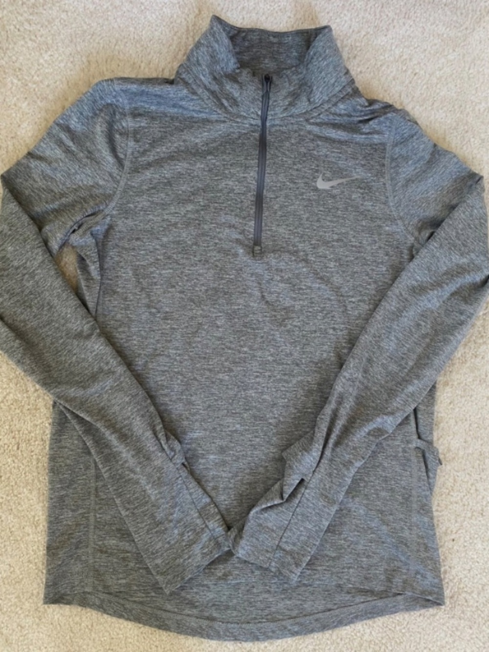 Nike Dri-Fit 1/4 Zip Pullover Athletic Top Heather Grey Women’s Size XS NWOT